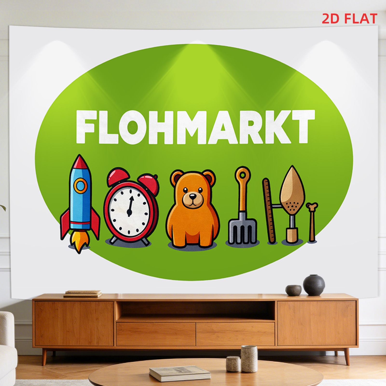Gardening Tools For Kids - Flohmarkt Wandtapijt, Duits Vlooienmarkt Bord Wanddecoratie